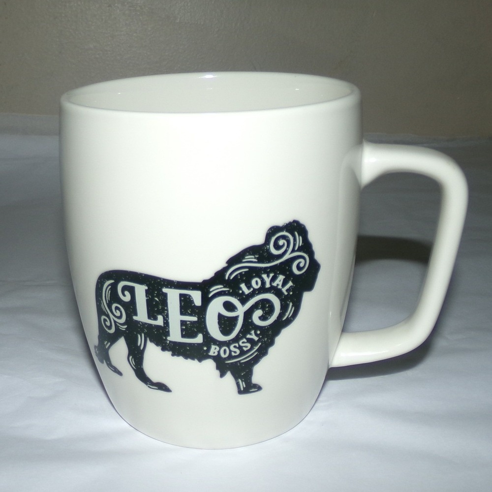 Threshold Porcelain Leo Horoscope Mug White Black Zodiac Astrology Mug